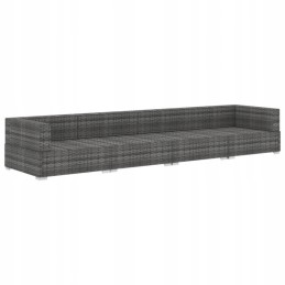 4 dalių sodo sofa, su pagalvėlėmis, polirotango, pilka