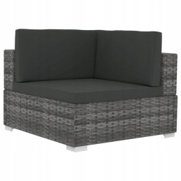 4 dalių sodo sofa, su pagalvėlėmis, polirotango, pilka