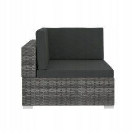 4 dalių sodo sofa, su pagalvėlėmis, polirotango, pilka