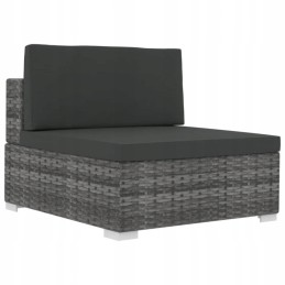 4 dalių sodo sofa, su pagalvėlėmis, polirotango, pilka