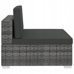 4 dalių sodo sofa, su pagalvėlėmis, polirotango, pilka