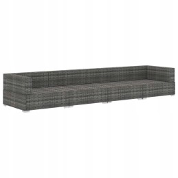 4 dalių sodo sofa, su pagalvėlėmis, polirotango, pilka