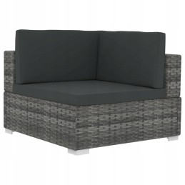 4 dalių sodo sofa, su pagalvėlėmis, polirotango, pilka
