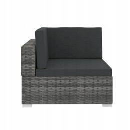 4 dalių sodo sofa, su pagalvėlėmis, polirotango, pilka