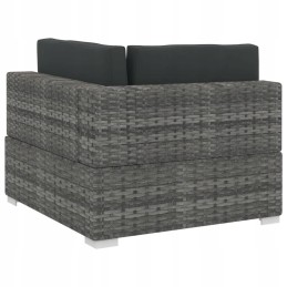4 dalių sodo sofa, su pagalvėlėmis, polirotango, pilka