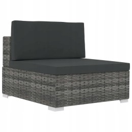 4 dalių sodo sofa, su pagalvėlėmis, polirotango, pilka