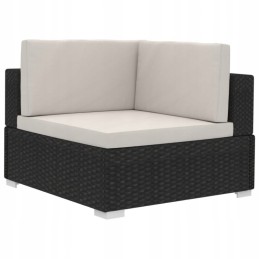 4 dalių sodo sofa, pagalvėlės, PE rotangas, juoda