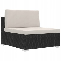 4 dalių sodo sofa, pagalvėlės, PE rotangas, juoda