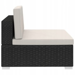 4 dalių sodo sofa, pagalvėlės, PE rotangas, juoda