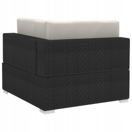 4 dalių sodo sofa, pagalvėlės, PE rotangas, juoda