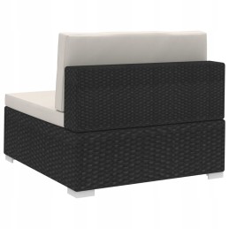 4 dalių sodo sofa, pagalvėlės, PE rotangas, juoda