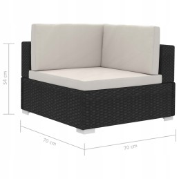 4 dalių sodo sofa, pagalvėlės, PE rotangas, juoda