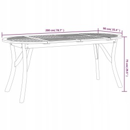 Sodo stalas, 200x90x75 cm, akacijos masyvo