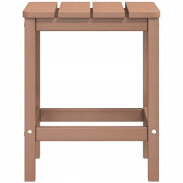 Vidaxl adirondack kėdės su atrama kojoms ir stalu, hdpe, ruda