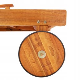 Vidaxl sodo gultas su pagalvėle, akacijos medienos masyvo