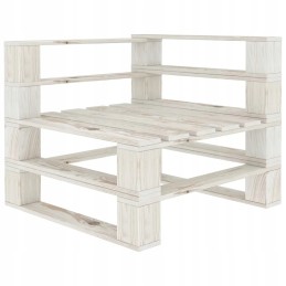Sodo dvivietė sofa iš padėklų, su kreminės spalvos pagalvėlėmis, medinė