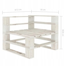 Sodo dvivietė sofa iš padėklų, su kreminės spalvos pagalvėlėmis, medinė