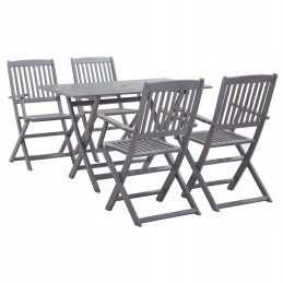 Pilkos spalvos sodo baldų komplektas 120x70x75 cm - 4 kėdės