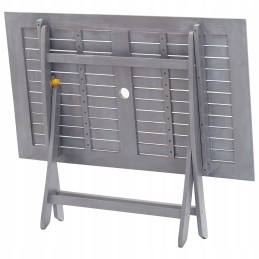 Pilkos spalvos sodo baldų komplektas 120x70x75 cm - 4 kėdės