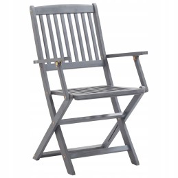Pilkos spalvos sodo baldų komplektas 120x70x75 cm - 4 kėdės
