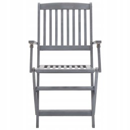 Pilkos spalvos sodo baldų komplektas 120x70x75 cm - 4 kėdės
