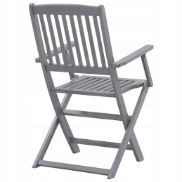 Pilkos spalvos sodo baldų komplektas 120x70x75 cm - 4 kėdės