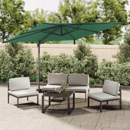 Vidaxl skėtis kabantis ant aliuminio stulpo, žalias, 400x300 cm
