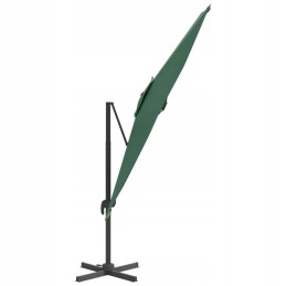 Vidaxl skėtis kabantis ant aliuminio stulpo, žalias, 400x300 cm