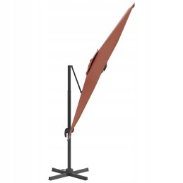 Vidaxl skėtis kabantis ant aliuminio stulpo, terakotos, 400x300 cm