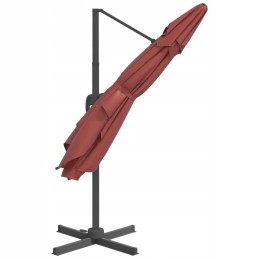 Vidaxl skėtis kabantis ant aliuminio stulpo, terakotos, 400x300 cm
