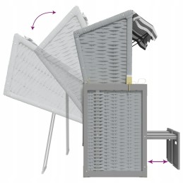 Paplūdimio gultas su baldakimu 115x55x133/151/156cm pilka ir balta