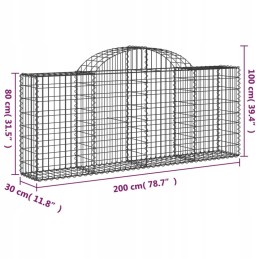 Gabionų krepšeliai 5 vnt 200x30x80/100cm cinkuoti