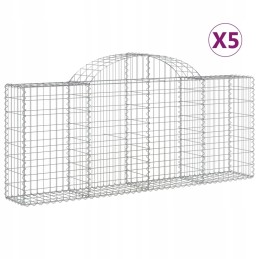 Gabiono krepšeliai 5 vnt 200x30x80/100cm cinkuota geležis