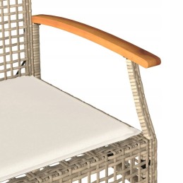 4 dalių sodo sofos komplektas, pagalvėlės, PE rotangas, lumarko beige