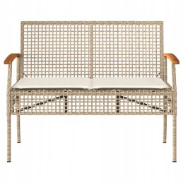 4 dalių sodo sofos komplektas, pagalvėlės, PE rotangas, lumarko beige