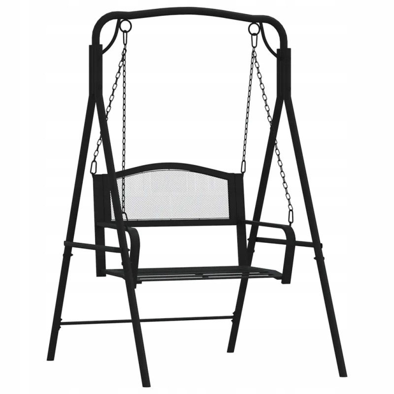 Vidaxl sodo sūpynės, 124 cm, juodos, plieninės