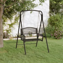 Vidaxl sodo sūpynės, 124 cm, juodos, plieninės