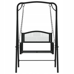 Vidaxl sodo sūpynės, 124 cm, juodos, plieninės