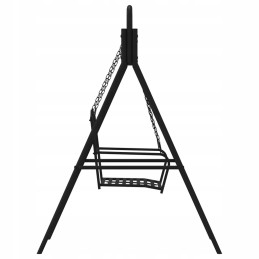 Vidaxl sodo sūpynės, 124 cm, juodos, plieninės