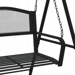 Vidaxl sodo sūpynės, 124 cm, juodos, plieninės