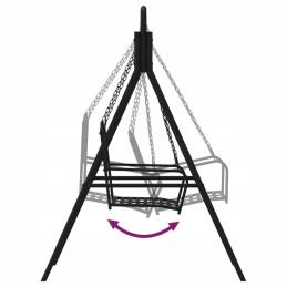 Vidaxl sodo sūpynės, 124 cm, juodos, plieninės
