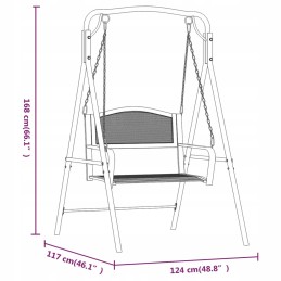 Vidaxl sodo sūpynės, 124 cm, juodos, plieninės