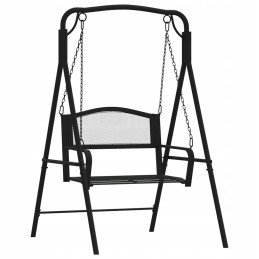 Vidaxl sodo sūpynės, 124 cm, juodos, plieninės