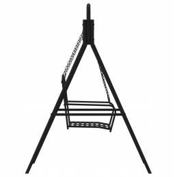 Vidaxl sodo sūpynės, 124 cm, juodos, plieninės