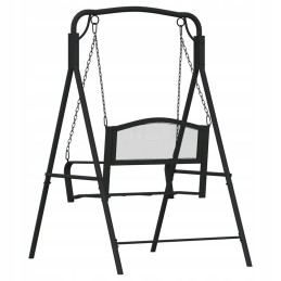 Vidaxl sodo sūpynės, 124 cm, juodos, plieninės