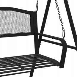 Vidaxl sodo sūpynės, 124 cm, juodos, plieninės