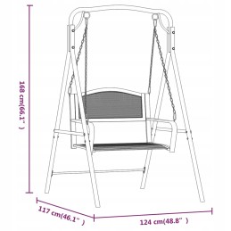 Vidaxl sodo sūpynės, 124 cm, juodos, plieninės
