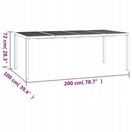 Sodo stalas, antracitas, 200x100x72 cm, plieninis