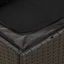 Vidaxl 5 dalių sodo poilsio komplektas, pagalvėlės, juodas PE rotangas