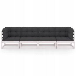 Vidaxl 4-vietė sodo sofa su pagalvėlėmis, pušies masyvo